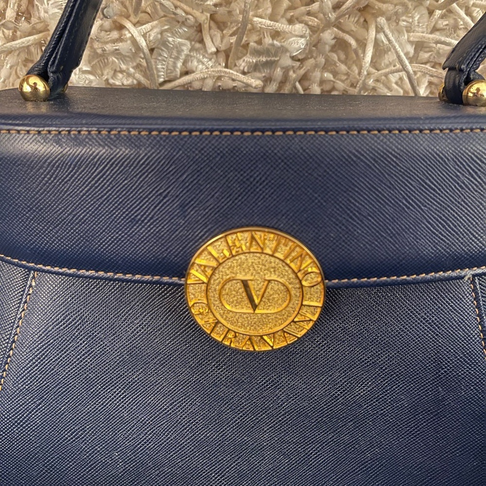 Valentino Garavani RaRe Vanity top handle Vintage bag in Blue⭐️HaUtE⭐️W/COA⭐️ - Picture 4 of 5